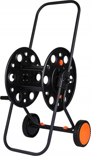 Schmith - Dévidoir sans Tuyau - Enrouleur Tuyau Arrosage - Enrouleur Stable pour Tuyau d'eau 1/2 Pouce, Jusqu'à 100 m - avec Roues Robustes et Châssis en Métal