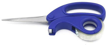 Schere und integrierter transparenter Klebebandabroller, 2-in-1 scharfer Scheren-Cu-Spender, Mehrzweck-Papierrolle mit Klebeband