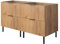 3E 3xE living.com Badezimmerschrank, Eiche Craft + schwarzer Griff, 120 x 77 x 46 cm