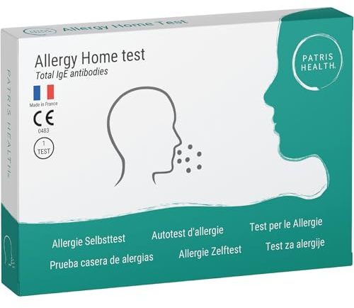 Patris Health® Test Allergie IgE – Autotest rapido per il rilevamento di anticorpi IgE in caso di allergie respiratorie o cutanee – Risultato in 15 minuti – Test certificato CE per uso domestico