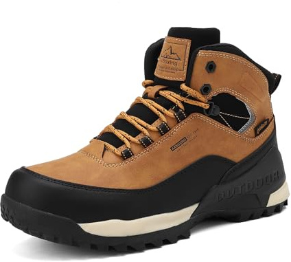 AX BOXING Stivaletti Uomo Scarpe da Trekking Scarponcini Invernali Stivali da Neve Escursionismo Montagna Antiscivolo Giallo 44