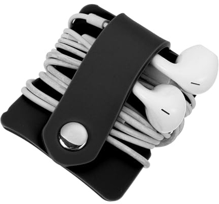 QUARKZMAN Funda para Auriculares, Organizador De Cable para Auriculares Enrollador De Cable para Auriculares, Negro
