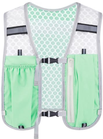 SSKHE Unisex Gilet de Course, Sacs à Dos réfléchissants légers avec Porte-téléphone et Stockage, Portable Confortable réglable pour la randonnée Cyclisme Marathon Trailrunning