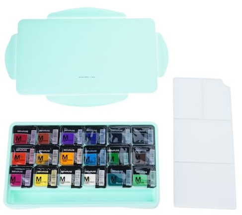 JTQYFI Juego de pintura Gouache con paleta portátil para estuche, 30 ml, pigmentos en acuarela, pinturas que no se decoloran para, pintura de pasatiempo, pigmento en polvo para brillo de barato