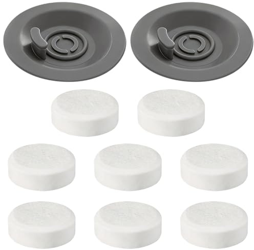 TIHNY Espresso Rengöringstabletter 8-pack med 2 Återanvändbara 54mm Backflush-skivor i Silikon, Rengöringskit för Espressomaskiner med 54mm Filterhållare