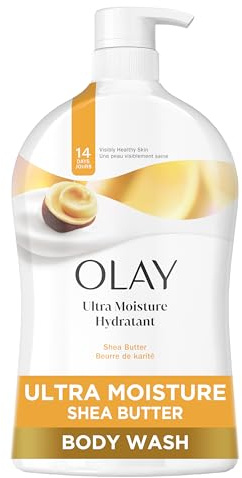 Olay Body Wash for Women, Ultra Moisture, 24hr Moisturizing, Hydrating & Refreshing, B3 Vitamin Complex, Free of Parabens & Phthalates, for All Skin Types, Shea Butter Scent, 33 fl oz