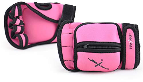 MaxxMMA Verstellbare Gewichtshandschuhe 0,9 kg Set - Abnehmbares Gewicht (2 x 0,2 kg pro Handschuh) für Sculpting MMA Kickboxen Cardio Aerobic Handgeschwindigkeit Koordination Schulterstärke (Rosa)