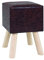 HAKU Möbel Hocker Dunkelbraun, Massivholz, PU - Maße: B 30 cm x H 45 cm x T 30 cm, Style: Industrial