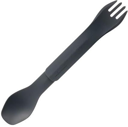 humangear GoBites Duo | Travel & Camping Utensils | Portable & Convertible Dining Ware | Multi-Functional Spork, Gray