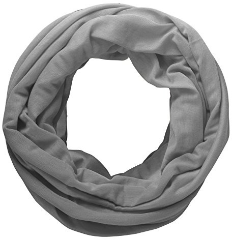 Peach Couture Cotton Soft Touch Vivid Colors Infinity Loop Scarf Scarves Jersey Knit Dark Grey