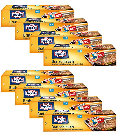 Toppits Bratenschlauch (31cm x 3m), 8er Pack (8 x 3 Meter)