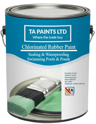 T A Paints Ltd Chlorinated Rubber Swimming Pool Paint For Concrete, Primed Fiberglass, Brick & Stone Excellent waterproofing and chemical protection (2.5L Blue BS 20 E 51)