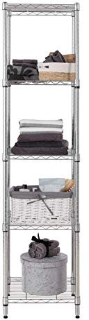 Racking Solutions Heavy Duty 5 Tier Chrome Corner Storage Shelving Unit 1838mm H x 457mm W x 457mm D 160KG UDL (Massive Load Capacity of 800KG) - FREE Next Working Day Delivery **