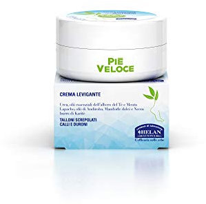 Helan, Piè Veloce, Crema Piedi Secchi Screpolati, Crema Talloni Screpolati con Urea e Olii Essenziali - Crema Idratante Levigante contro Calli e Duroni, con Olio di Mandorle Dolci, 50 ml Made in Italy