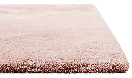 Homie Living I Moderner kuscheliger, weicher, Flauschiger Teppich - Läufer für Wohnzimmer, Flur, Schlafzimmer, Kinderzimmer I Sienna I (70 x 140 cm, Rosa)