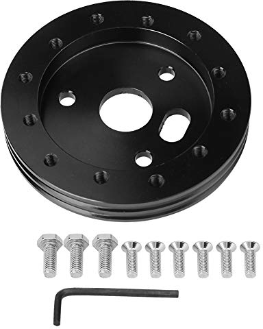 Nikou Lenkradauflage Lenkradabstandhalter - Distanzstücks für 3-Loch-Hochpräzisions-Hochleistungs-Universal mit 6 Löchern(Schwarz)