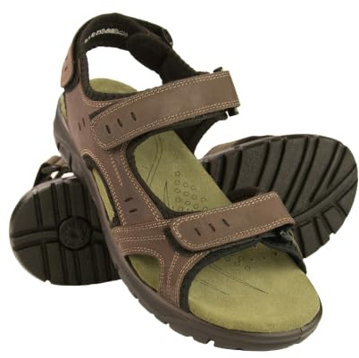 Zerimar sandaler utomhusskor Vandringsandaler | Lädersandaler Vandring | Sport utomhus sandaler | Sandaler Vandring Sommar | Färg: Brun Storlek 45