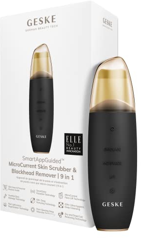 GESKE | SmartAppGuided™ MicroCurrent Skin Scrubber & Blackhead Remover | 9 in 1 | Skincare Tools | Face Cleaning | Anti Aging und Reinigung | Professionelle Gesichtsstraffung | Mitesserentferner