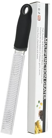 Selecto Bake Citrus Zester & Cheese Grater Parmesan Cheese Lemon, Ginger, Garlic, Nutmeg, Chocolate, Vegetables, Fruits, Razor-Sharp Stainless Steel Blade, Wide, Dishwasher Safe