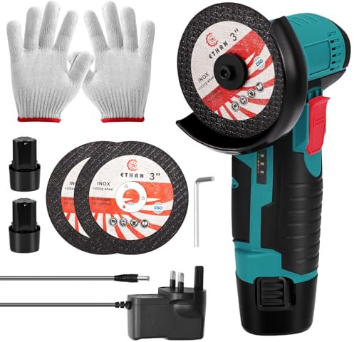 Mini Angle Grinder, Cordless Angle Grinder with Batteries and Polishing Sheet, Professional Electric Polishing Machine, Hand Grinder Power Tool for Cutting, Grinding and Polishing