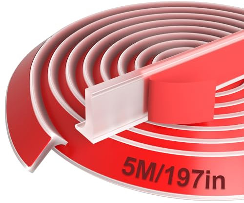 5M Seuil de Douche Barrage D'eau Silicone - alophoty Barriere de Douche Anti Débordement, Transparent, Facile à Installer, Facile à Couper, Bricolage Domestique