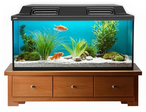 ZooPaul Aquarium Abdeckung 100x40 mit 2X LED T8 Beleuchtung 15W Terrarium Haube Deckel