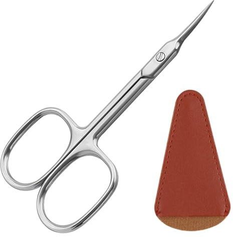 Nagelhautschere, Nagelschere Hautschere Professionelle aus Rostfreiem Edelstahl Extra Fein Scharfe mit Gebogener Spitze zum Präzisen Kürzen Entfernen für Fuß Fingernägel Augenbrauen und Wimpern