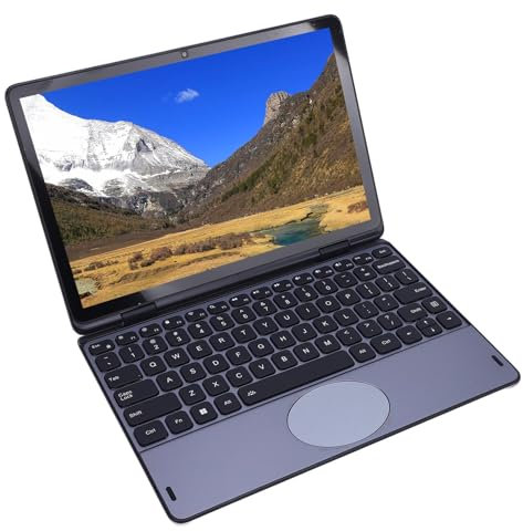 Computadora Portátil Convertible de 11 Pulgadas, Computadora Portátil de 2 en 1 con Pantalla Táctil FHD 360 Grados, 16 GB DDR4 RAM 128GB SSD, (Grey)