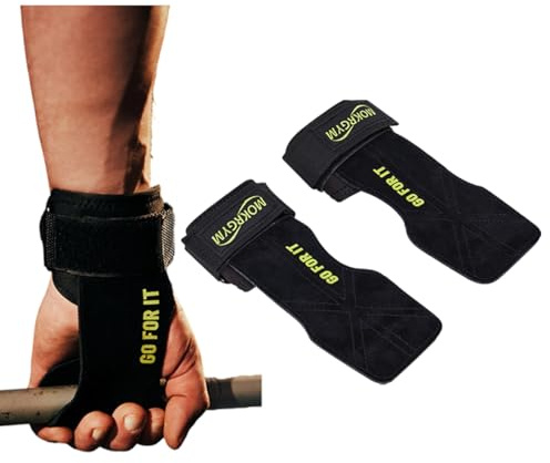 MOKRGYM Correas de muñeca de levantamiento de pesas para hombres y mujeres, correas de gimnasio resistentes para peso muerto, levantamiento de potencia y culturismo, soporte de muñeca acolchado para