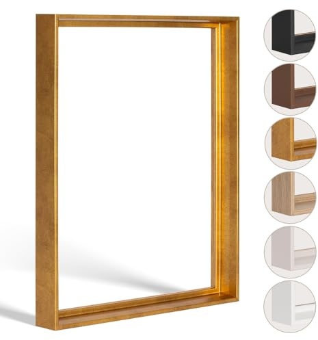Schattenfugenrahmen Frieda 90x100cm Blattgold Selbstmontage Bausatz DIY