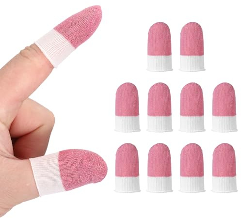 PATIKIL Manchon De Doigt pour Jeu Mobile, 10 Manchons De Doigt pour Contrôleur, Rose/Blanc