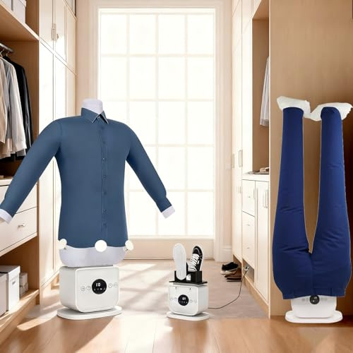 zxmeimm Repasseuse à Vapeur électrique,sèche-Linge et Repassage automatiques Mains Libres,Repassage Gonflable for Chemises avec Commande Tactile,Armoire à Vapeur Verticale for la Maison