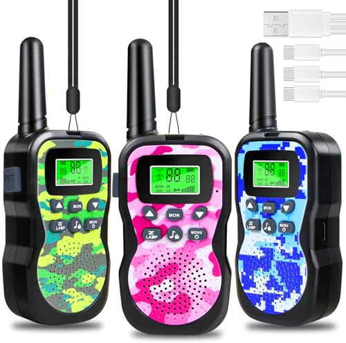 Nestling 3Pcs Rechargeable Long Range Walkie Talkies for Kids