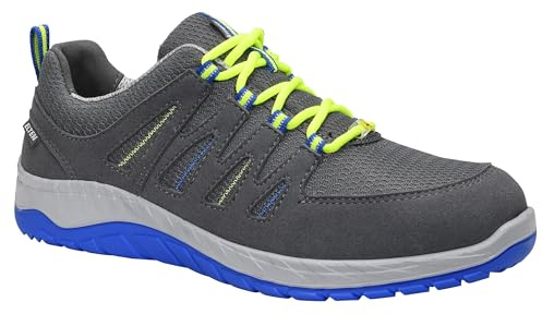 ELTEN unisex - vuxen Elten Säkerhetsskor Maddox Gråblå Low Esd S1p, Herr, Sportig, Lätt, Grå/Blå, Stålhättasäkerhetsskor
