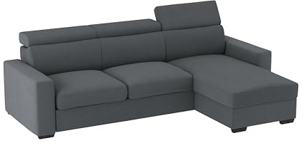 ALFASOFA Divano Tirana con Chaise Longue, Colore Cenere 15/23