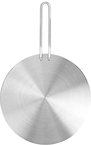 Adaptateur Plaque Induction, 24cm Plaque de Diffusion de Chaleur Induction en Acier Inoxydable Disque Convertisseur Support avec Poignée, pour Cafetières et des Ustensiles de Cuisine