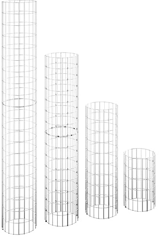 vidaXL Lit Surélevés à Gabion Circulaires 4 pcs Paniers de Gabion Jardinières de Jardin Bacs Plantes Terrasse Extérieur Ø30x50/100/150/200 cm