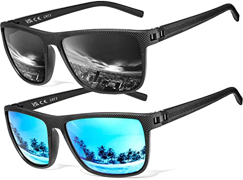 Perfectmiaoxuan Polarisierte Sonnenbrille Herren/Damen, Vintage Elegant Brillengestell Klassisch, HD-Pilotobjektive; Outdoor-Sportarten,Golf,Fahren,Angeln,Reisebrille Mode Sonnenbrille