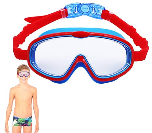 ZONEWD Wasserbrille für Kinder – Anti-Fog Anti-UV-Schwimmbrille mit weitem Blick | Schnorchelbrille, Schnorchelausrüstung mit Silikondichtung, Schwimmmaske für Jungen und Mädchen, Pool, Strand