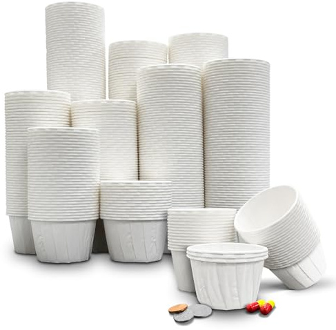 RE-GEN Lot de 500 gobelets en papier ciré multi-usages de 92 ml de grande capacité | Pots doublés cirés résistants aux fluides | Idéal pour les médicaments, la maison, la cuisine, les arts et