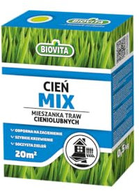 BIOVITA Graines de gazon pour zones ombragées – Mélange de gazon dense pour un gazon ombragé parfait (0,5 kg, 500 grammes)