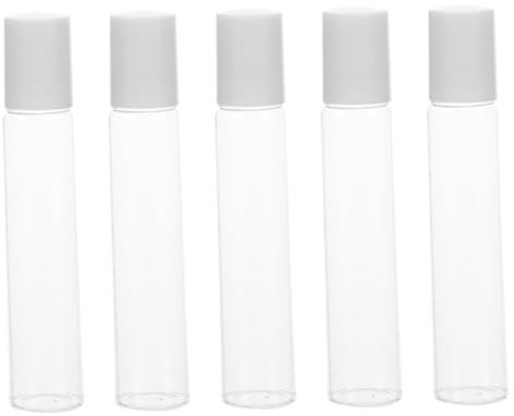 VICASKY Lot de 5 bouteilles essentielles vides en verre givré pour aromathérapie - Bouteille rechargeable pour les voyages et les soins quotidiens