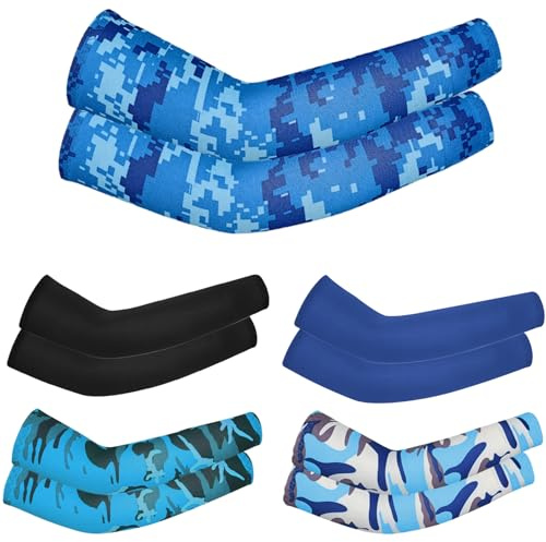 Syglawnd Manicotti, 5 Paia Manicotti per Bambini Protezione Solare UV Raffreddamento Compressione Copertura Estiva per Bambini dai 4 ai 7 Anni, Raffreddamento