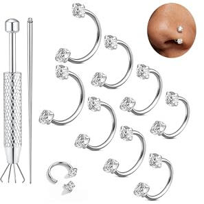 Chriscoco 8 st kirurgiskt stål hästsko näsring 7/8/10/12 mm septum piercing smycken guld/silver/svart septum ring brosk helix tragus örhänge läpp daith öronpiercing smycken 16 G/18 G / 20 G