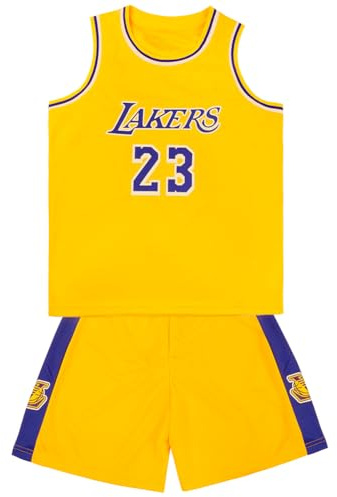 BSBUY Kids Basketball Kit 2-Piece Sleeveless Children's Basketball Jersey Boys Girls No.23 Basketball Jersey Vests Basketball Outfit Training Basket Ball Top Shirt and Short Set Childs Gifts