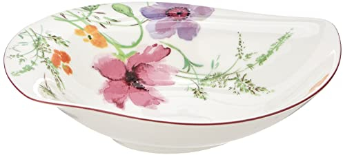 Villeroy & Boch Mariefleur Serve and Salad Deep, Bowl with a Curved Shape of Premium Porcelain, Diameter: 21 x 18 cm, White
