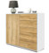 Vladon Sideboard Ben V2, Made in Germany, Kommode mit 1 Tür und 5 Schubladen, Weiß matt/Eiche Natur (79 x 74 x 36 cm)