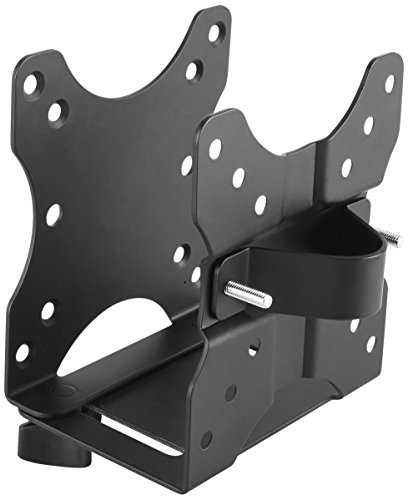 ICY BOX IB-MSA102-VM Halterung für Mini-PC (Intel NUC, Mac mini etc.) bis 5 kg, Montage an Monitorständer oder VESA, variable Breite, Stahl, schwarz