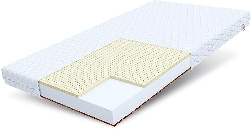 FDM PIKOLO Schaumstoffmatratze 140 x 200 cm Kindermatratze Härtegrad H3/H4 Höhe 11 cm Latex Kokos Matratze Hochelastischer HR Komfortschaum Zweiseitig Bezug Abnehmbar Waschbar