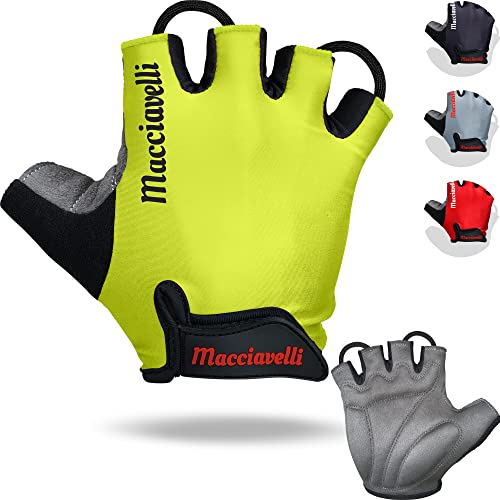 MACCIAVELLI Fahrradhandschuhe Herren Damen - Halbfinger MTB Fahrrad Handschuhe - Sommer Radsporthandschuhe für Mountainbike, Rennrad & Downhill